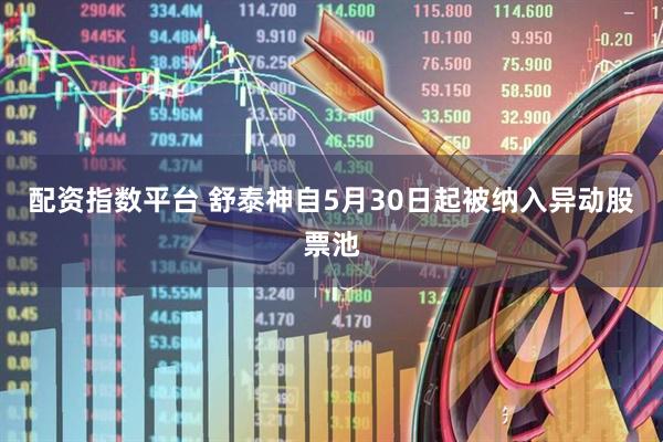配资指数平台 舒泰神自5月30日起被纳入异动股票池